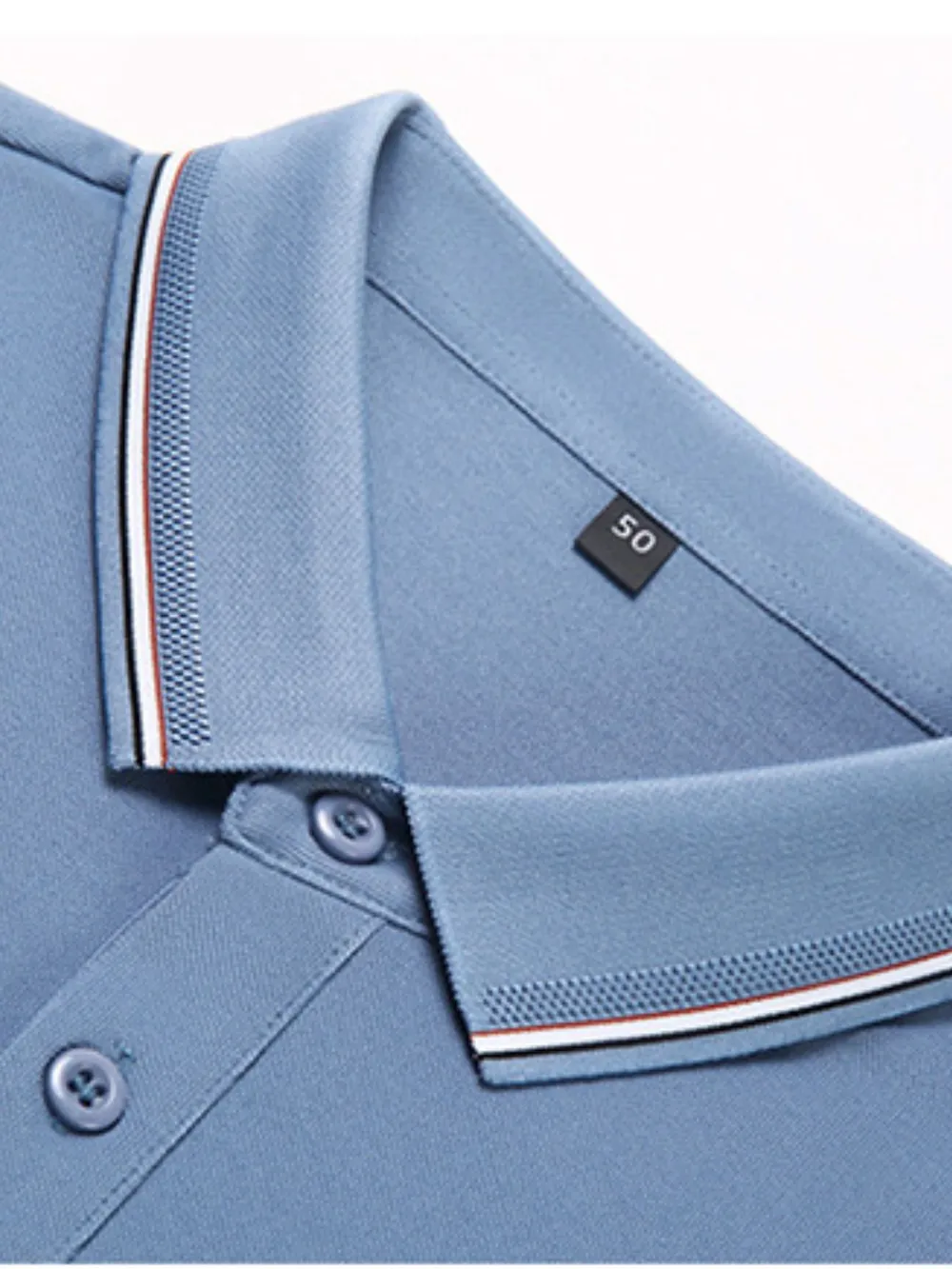 Men's Plus Size Classic Business Casual Striped Collar Polo Shirt, image 4