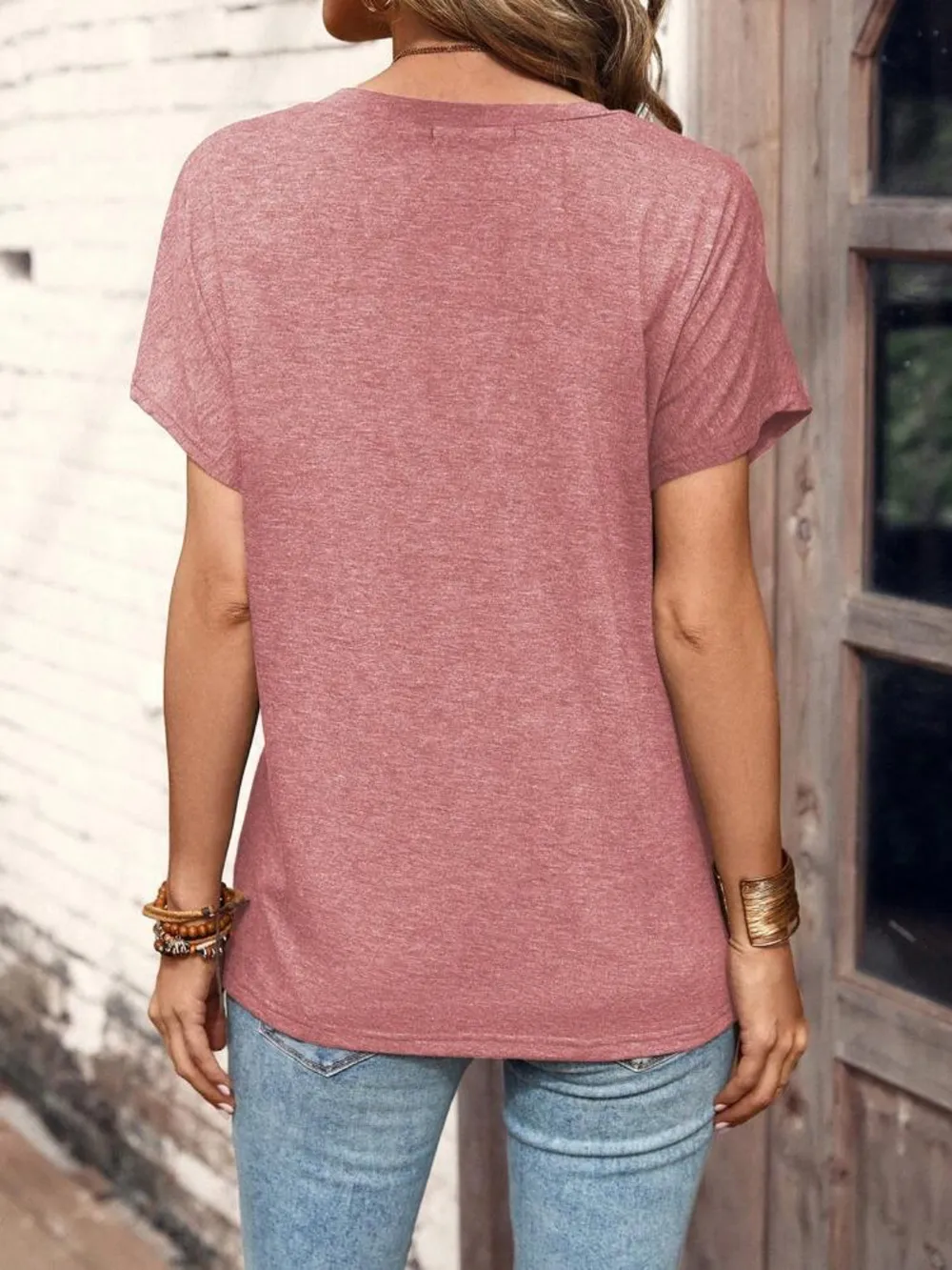 Half Button Short Sleeve Top, image 10