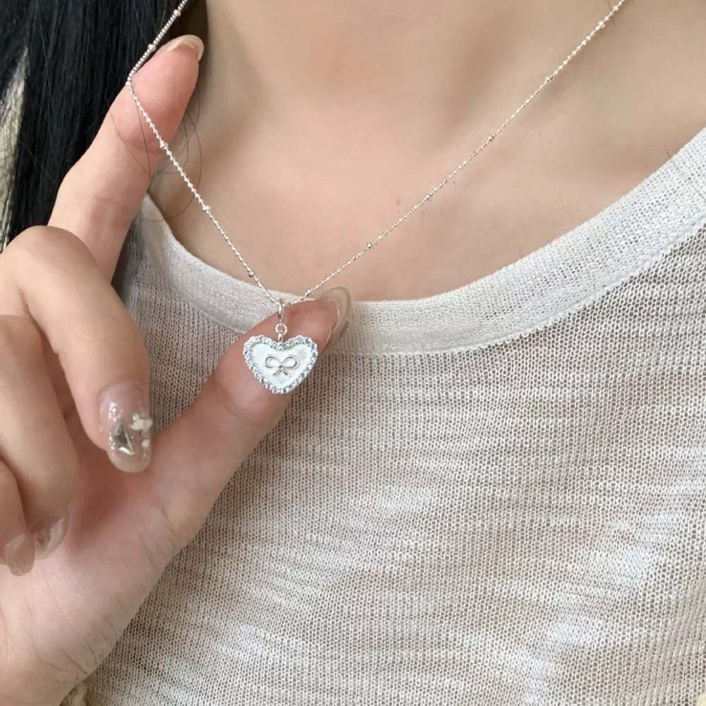925 Sterling Silver Heart Necklace, image 3