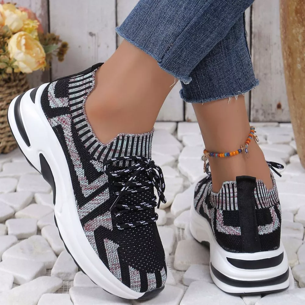 Round Toe Platform Sneakers, image 6