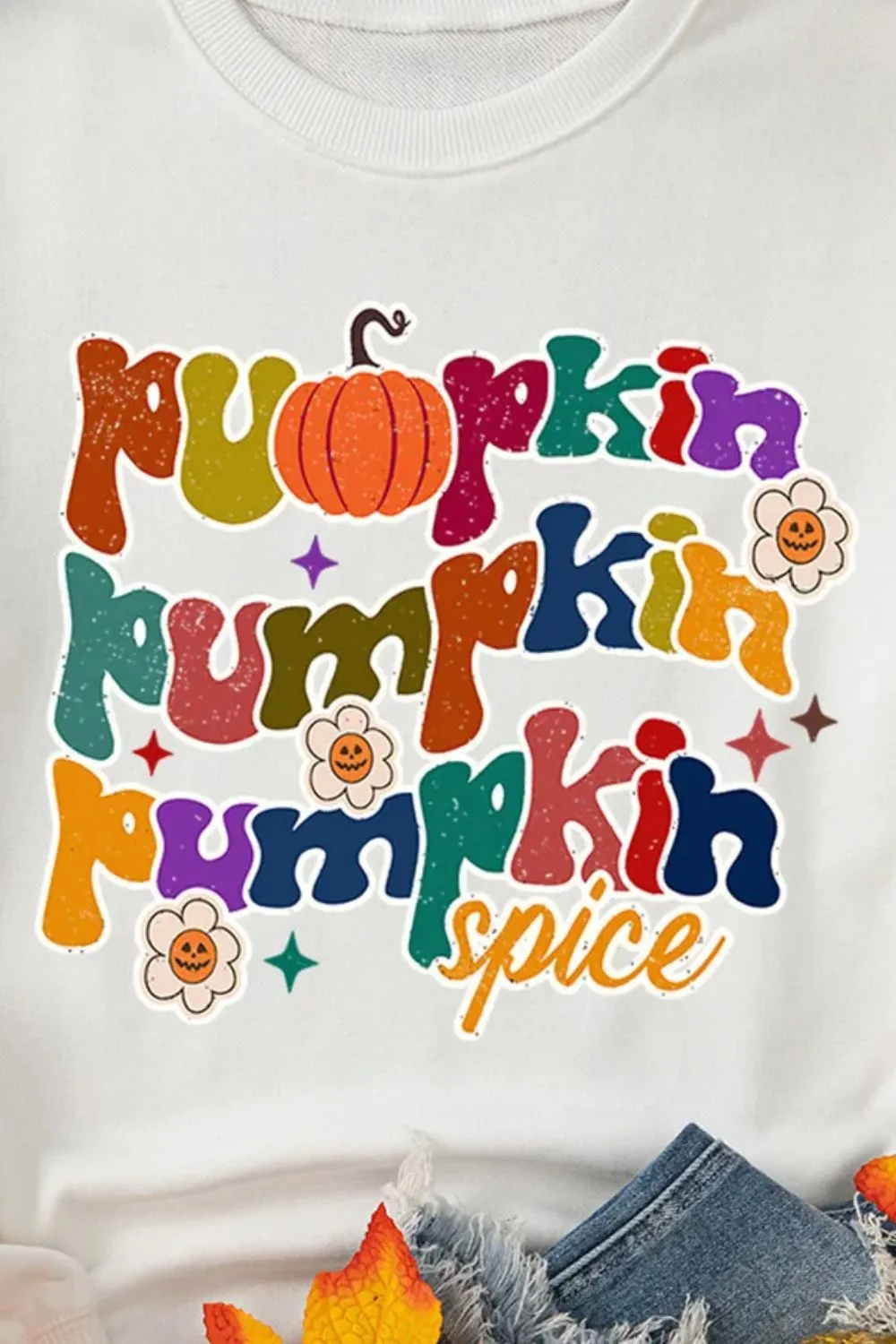 Letter Graphic Round Neck Long Sleeve Sweatshirt, image 2