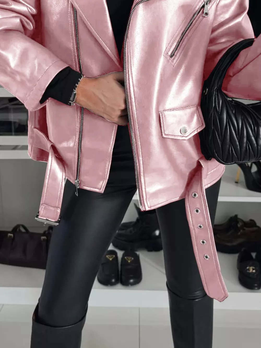 Full Size Zip Up Long Sleeve Jacket Plus Size, image 7