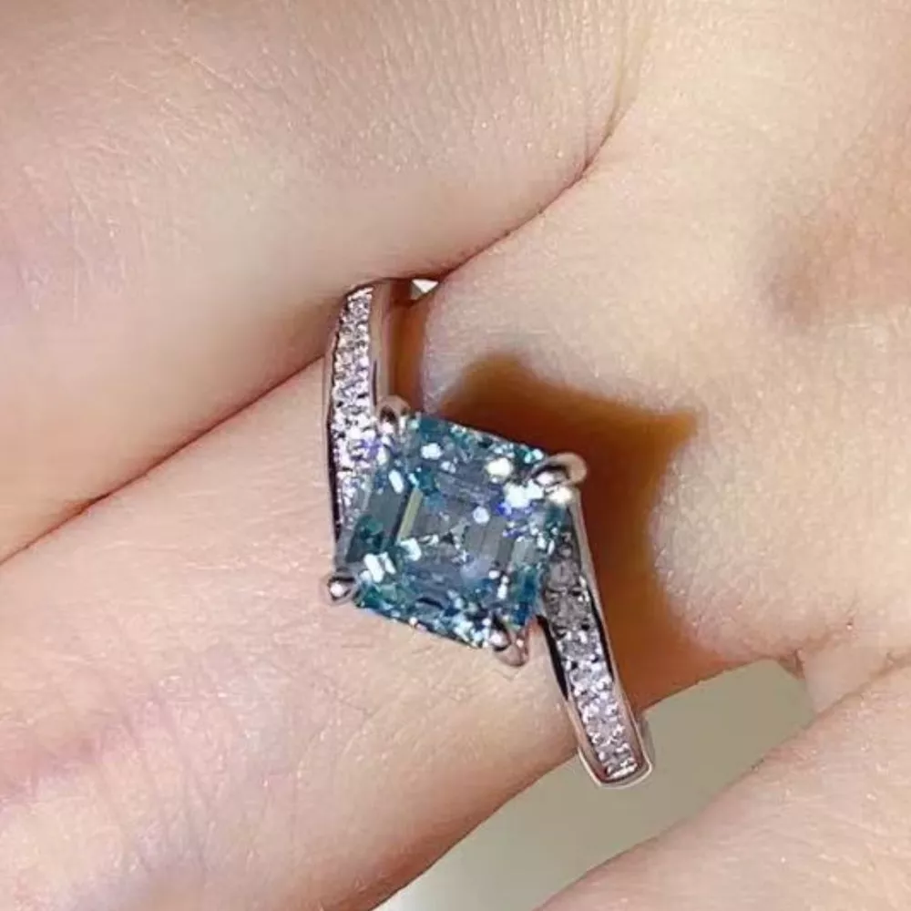 2 Carat Moissanite 925 Sterling Silver Ring, image 3