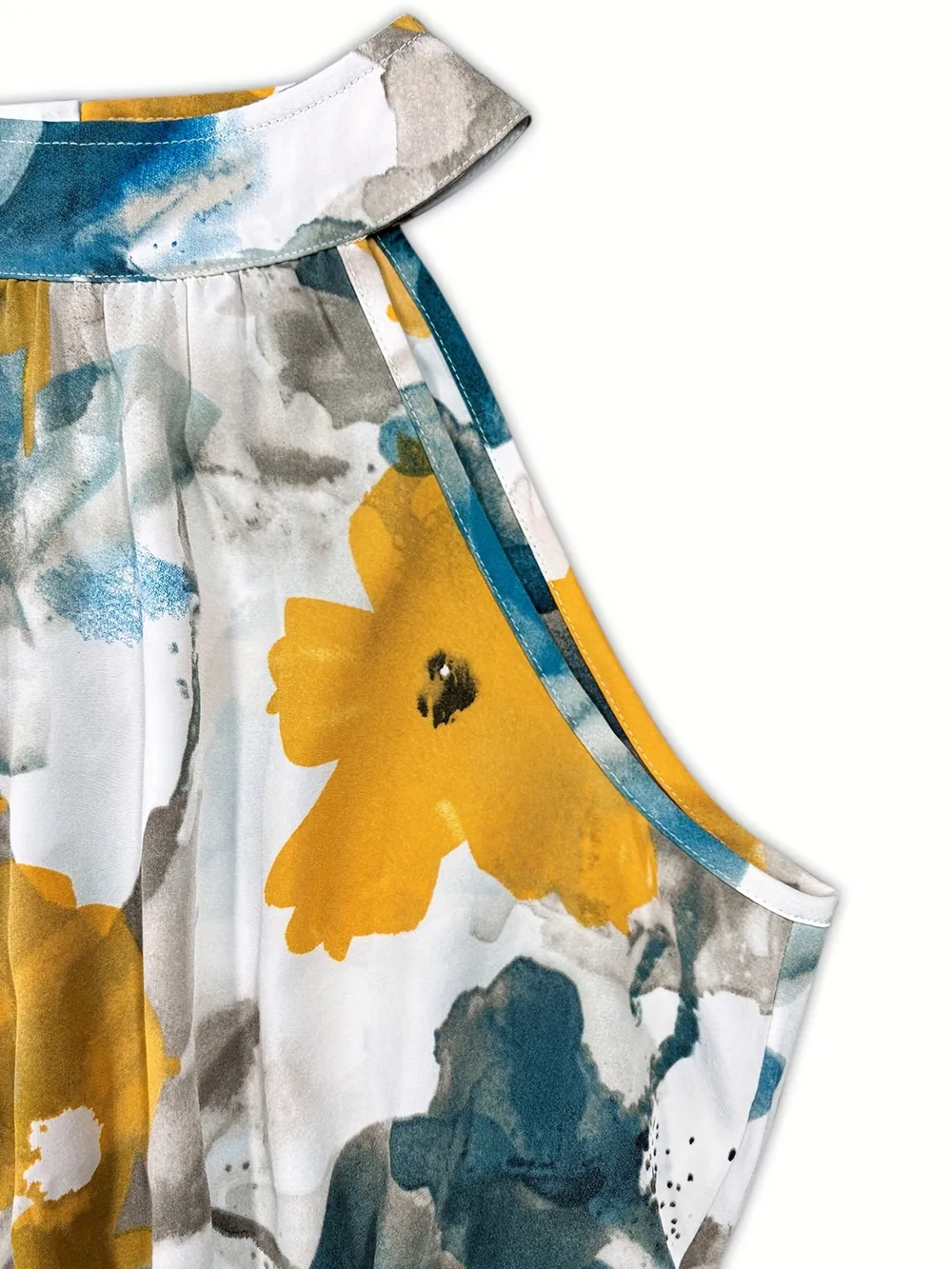 Tiered Printed Mock Neck Sleeveless Dress, image 3