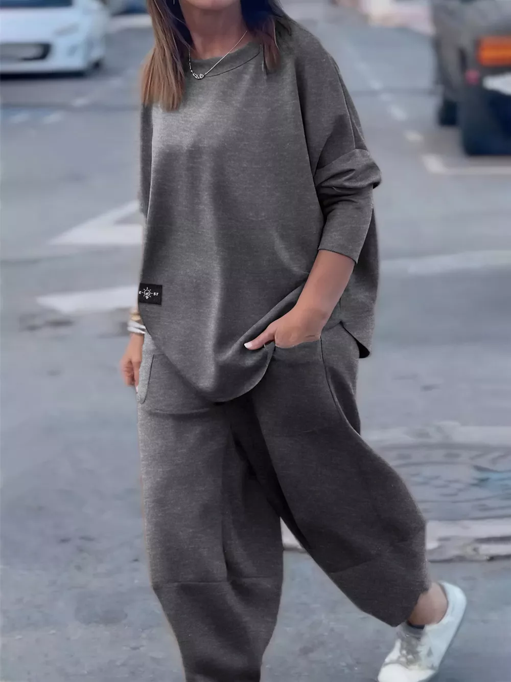 Plus Size Casual Loose Fit Top and Pants Two-Piece Set, image 10