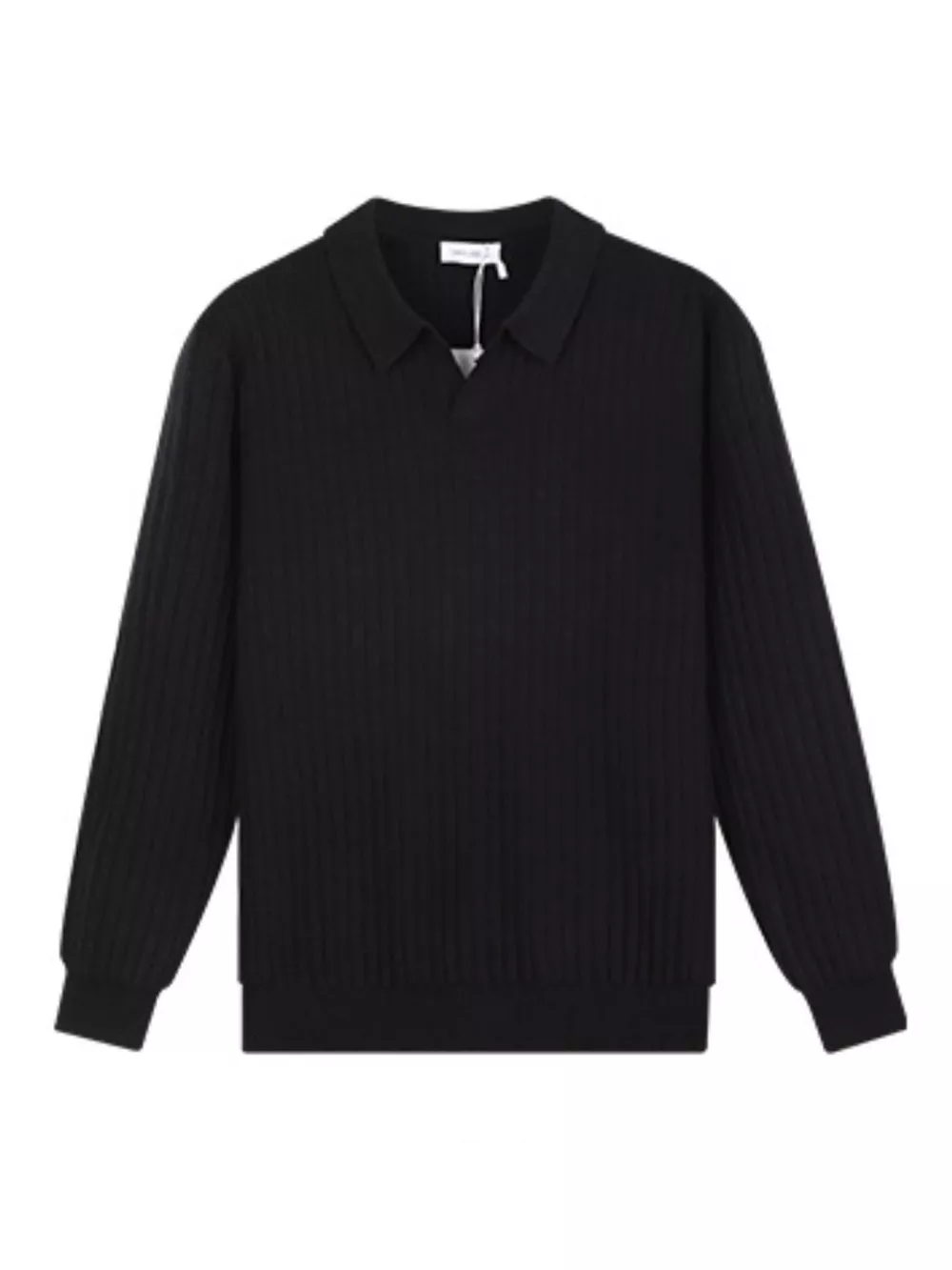 Men's Plus Size Ribbed Knit Polo Collar Sweater, image 4