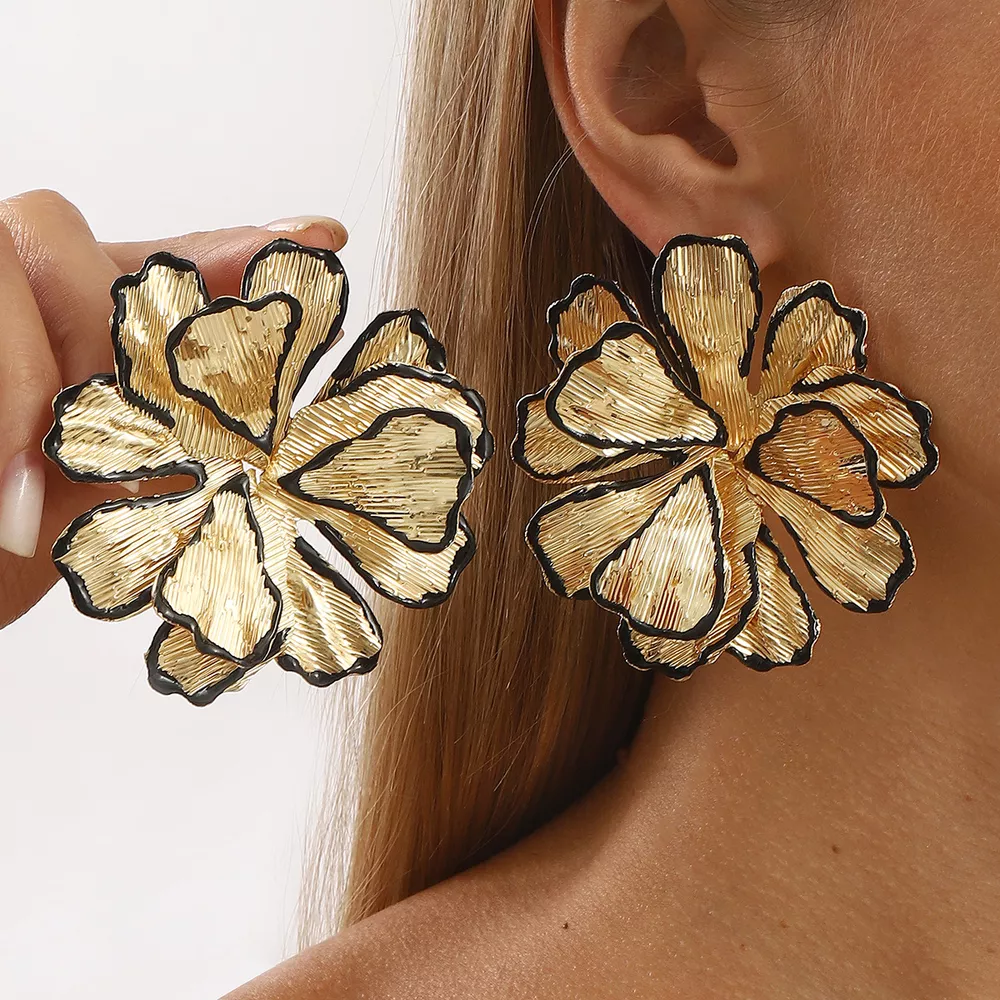 18K Gold-Plated Flower Stud Earrings, image 5