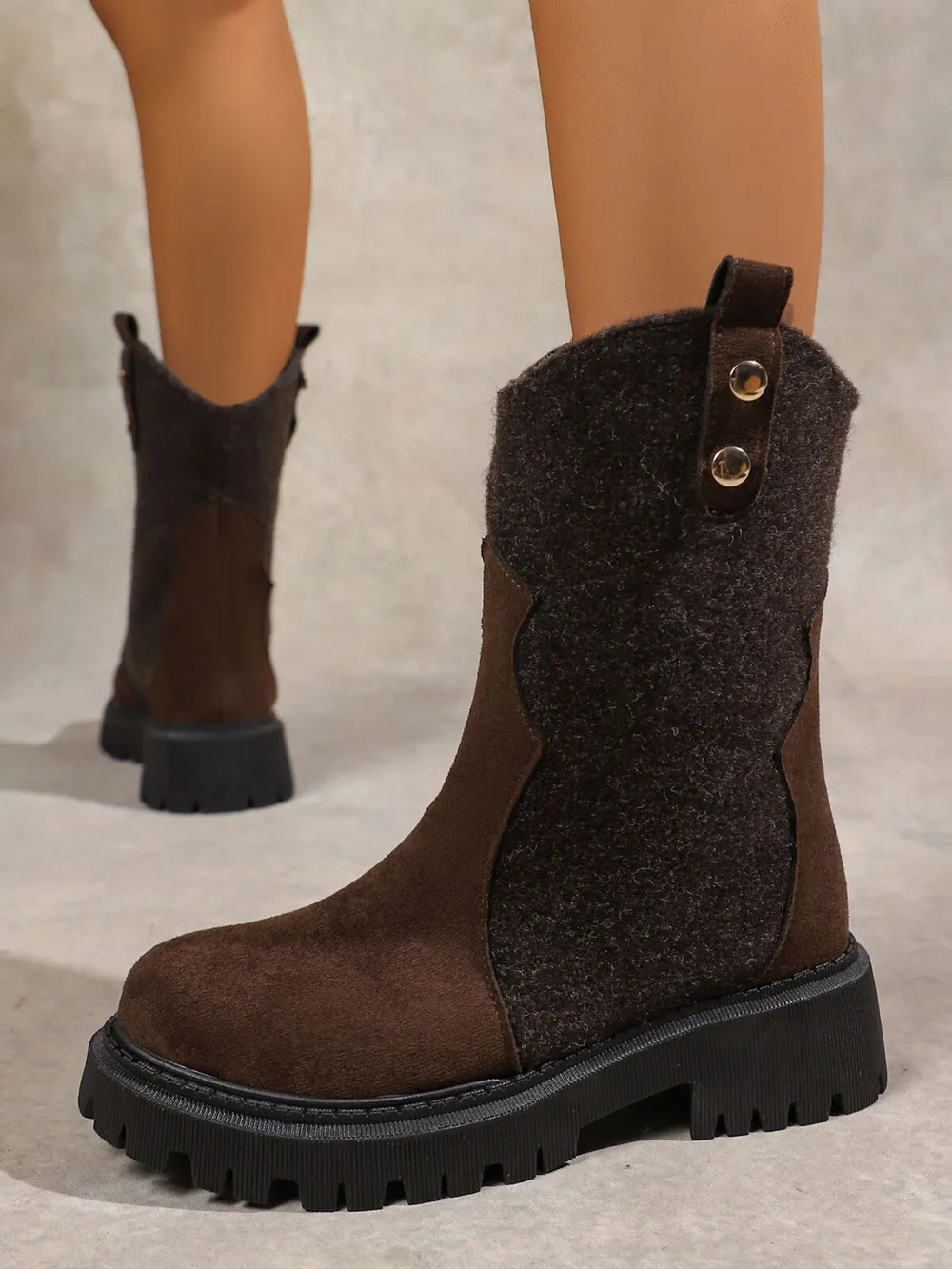 Round Toe Platform Boots, image 5