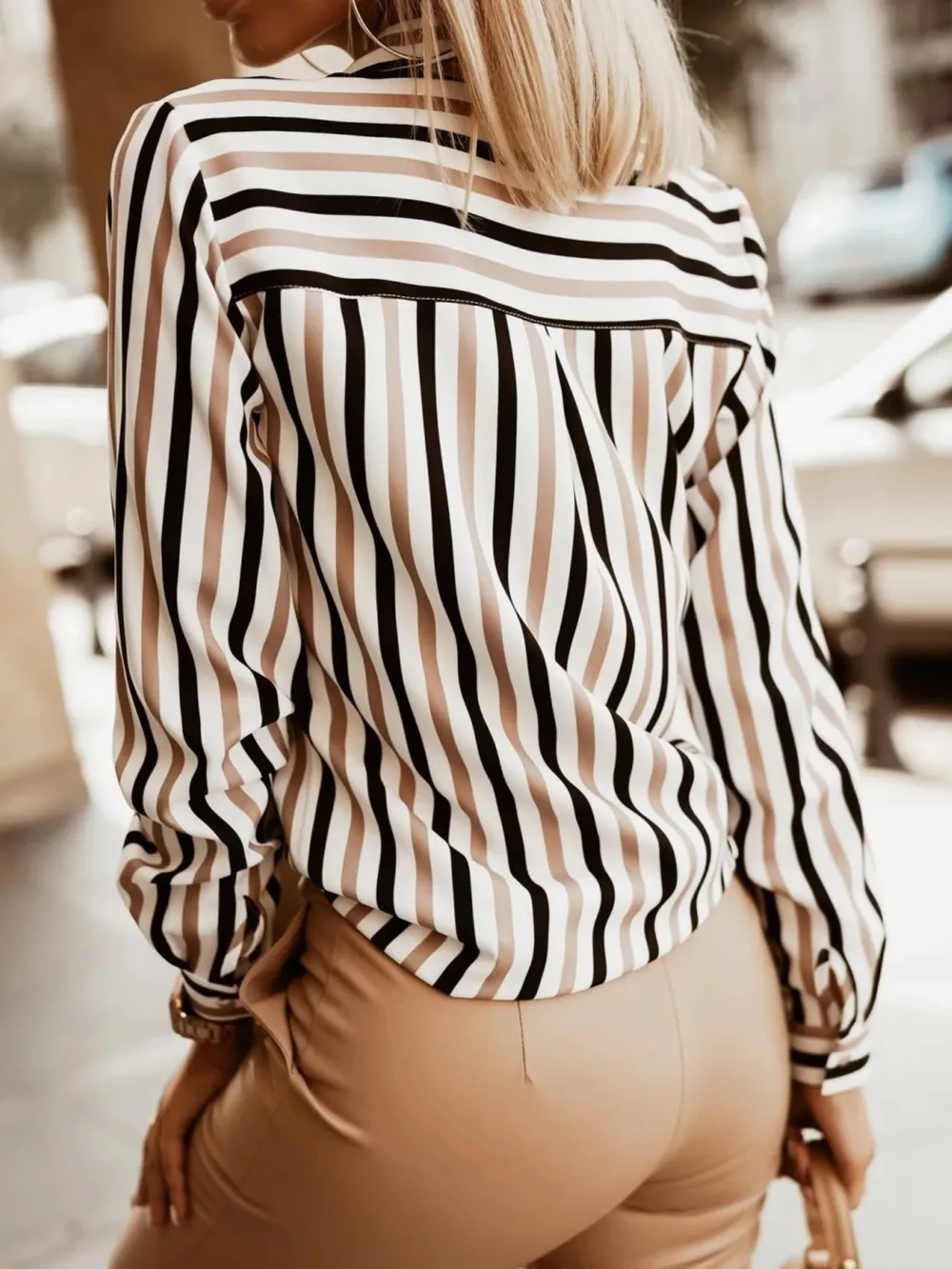 Striped Button-Down Long Sleeve Shirt, image 4