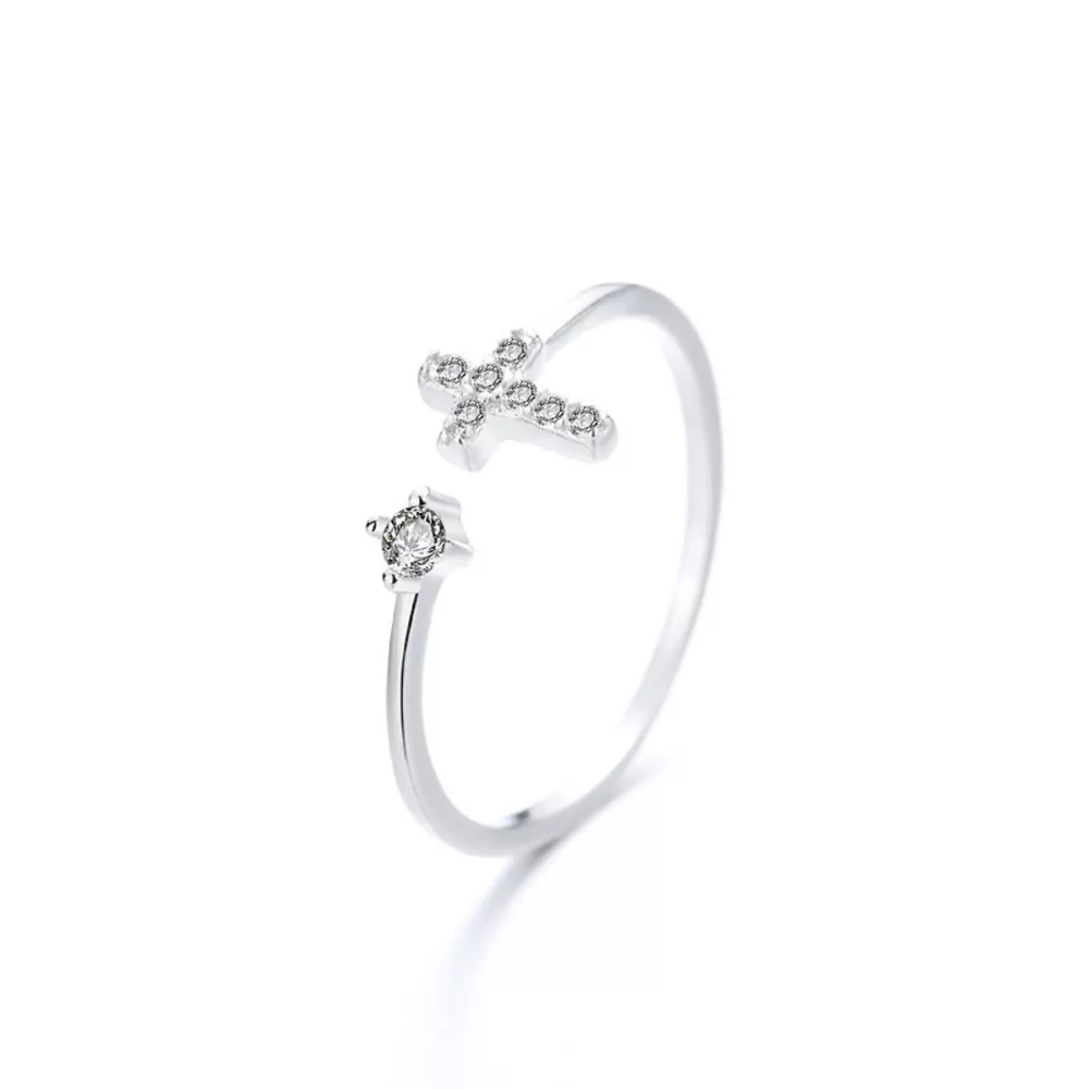 Adjustable Open Cross Ring, image 5