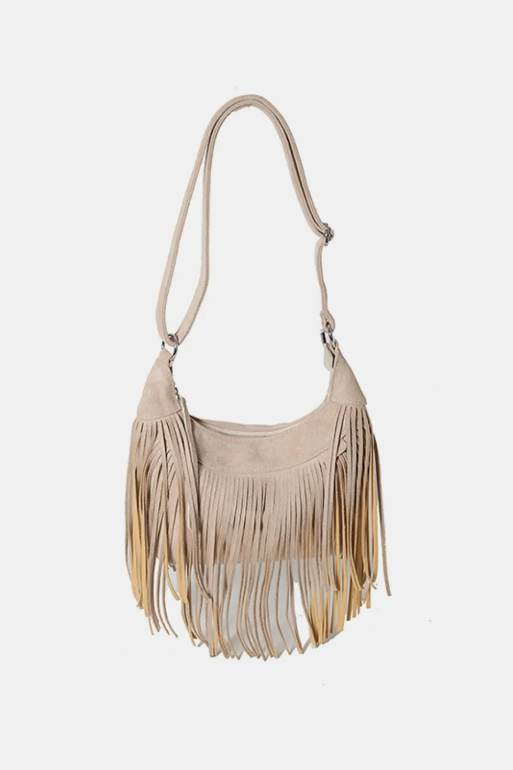 Suede Fringe Adjustable Strap Shoulder Bag, image 9