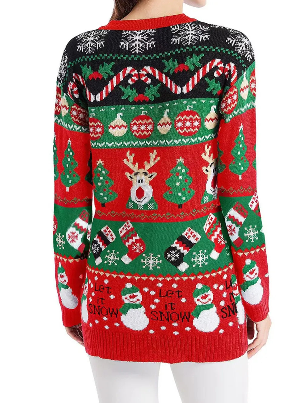 Reindeer Button Up Long Sleeve Cardigan, image 10