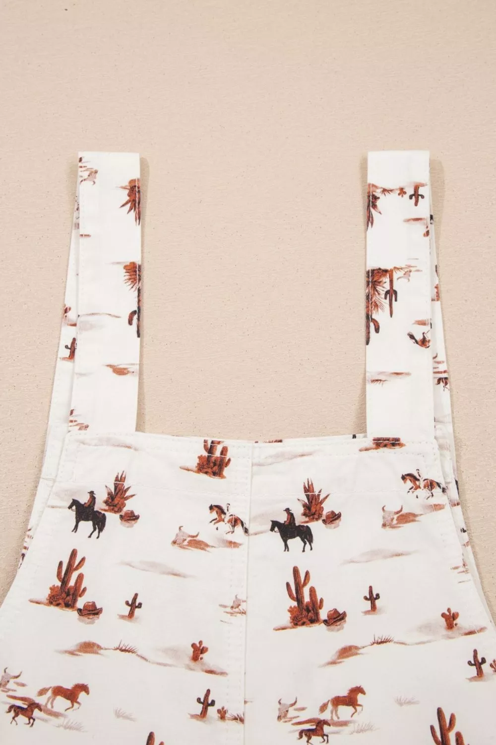 Western Printed Button Adjustable Straps Loose Jumpsuit, image 10