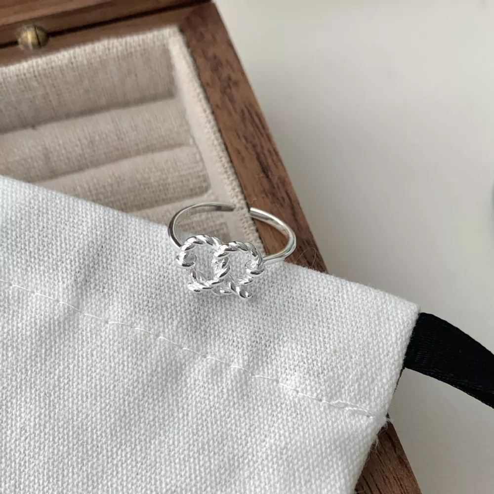 925 Sterling Silver Heart Knot Ring, image 4