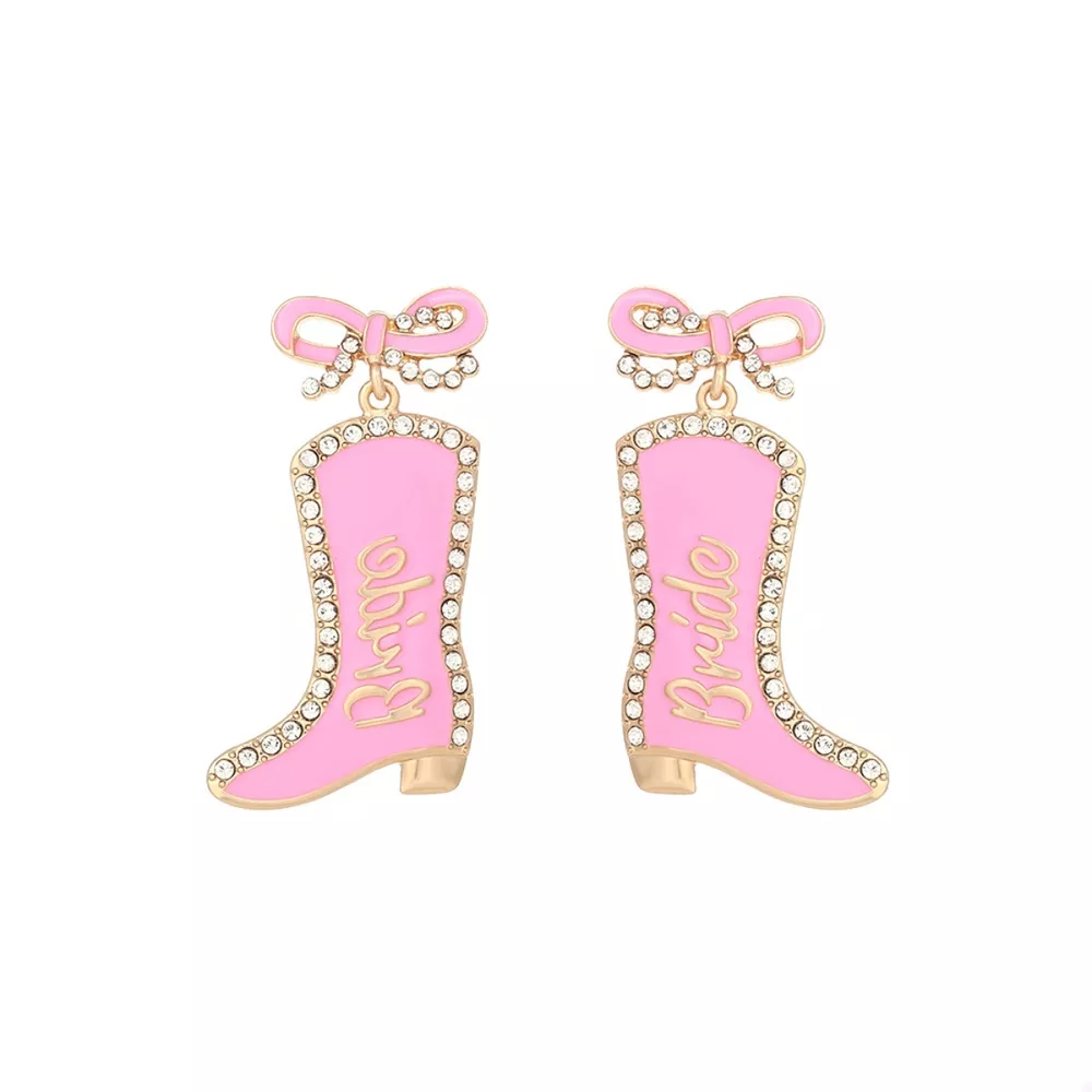 Cowgirl Boot Dangle Earrings with Bow, image 6