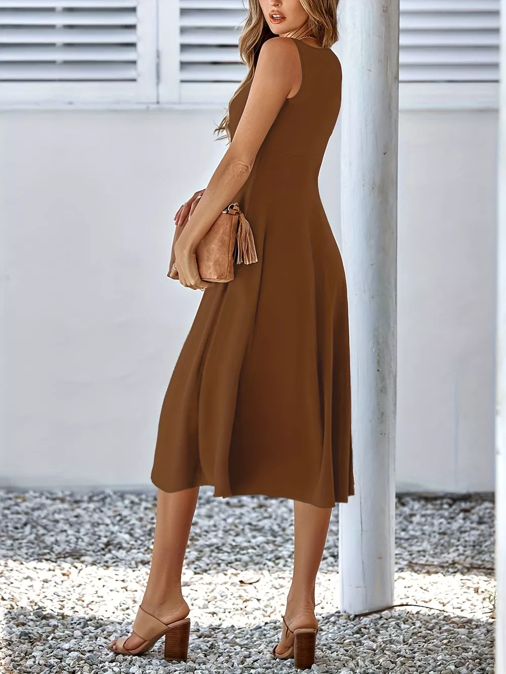 Sleeveless A-Line Midi Dress, image 12