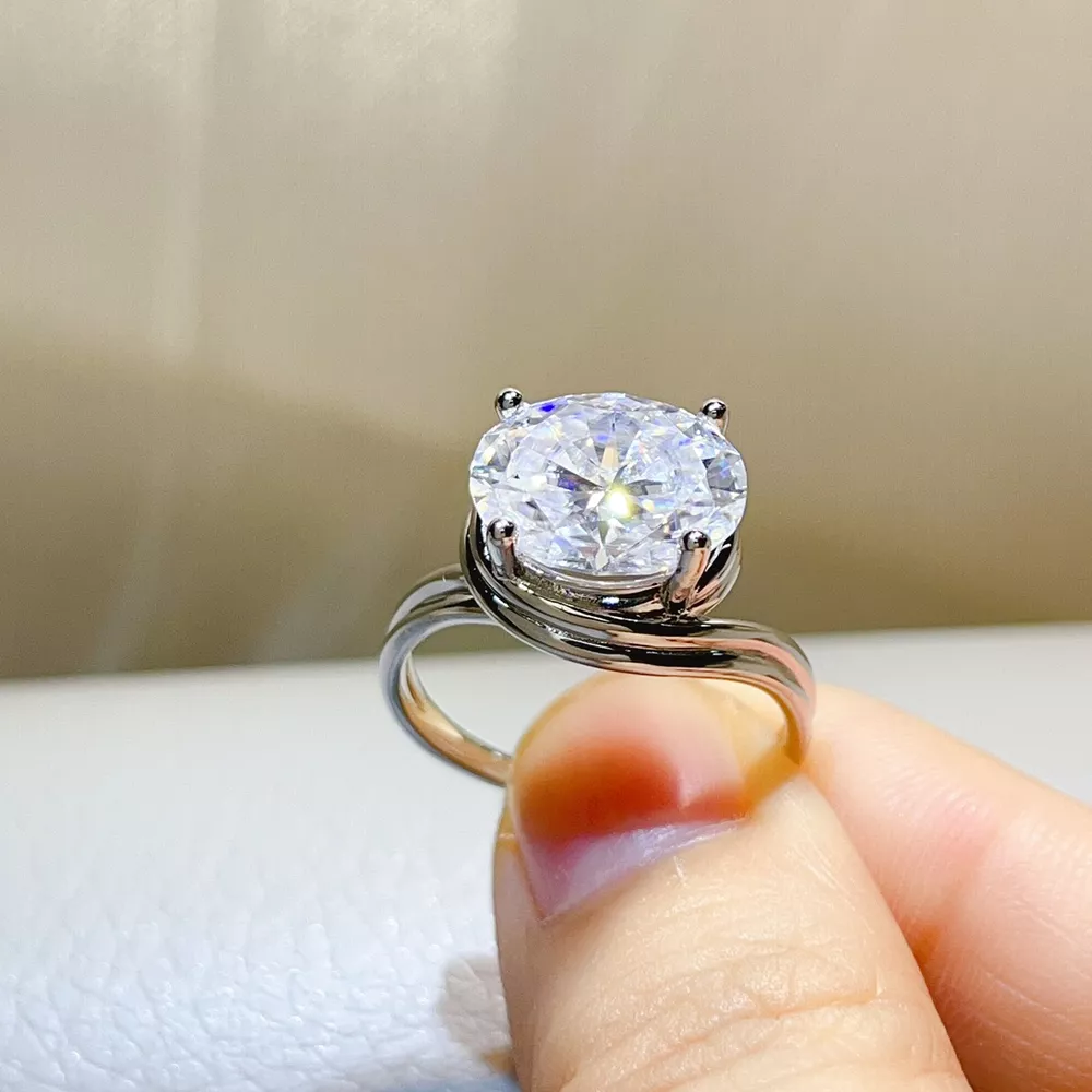 5 Carat 925 Sterling Silver Moissanite Ring, image 2