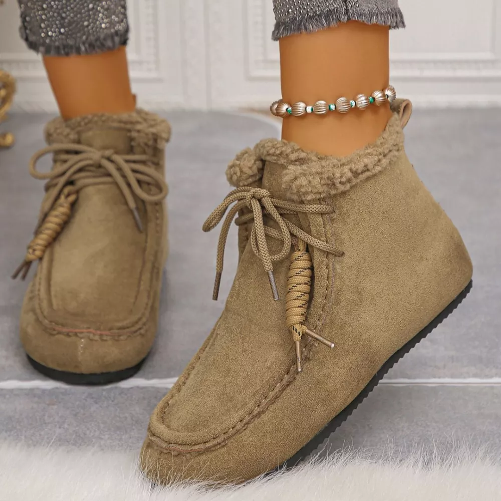 Lace Up Flats Ankle Boots, image 6