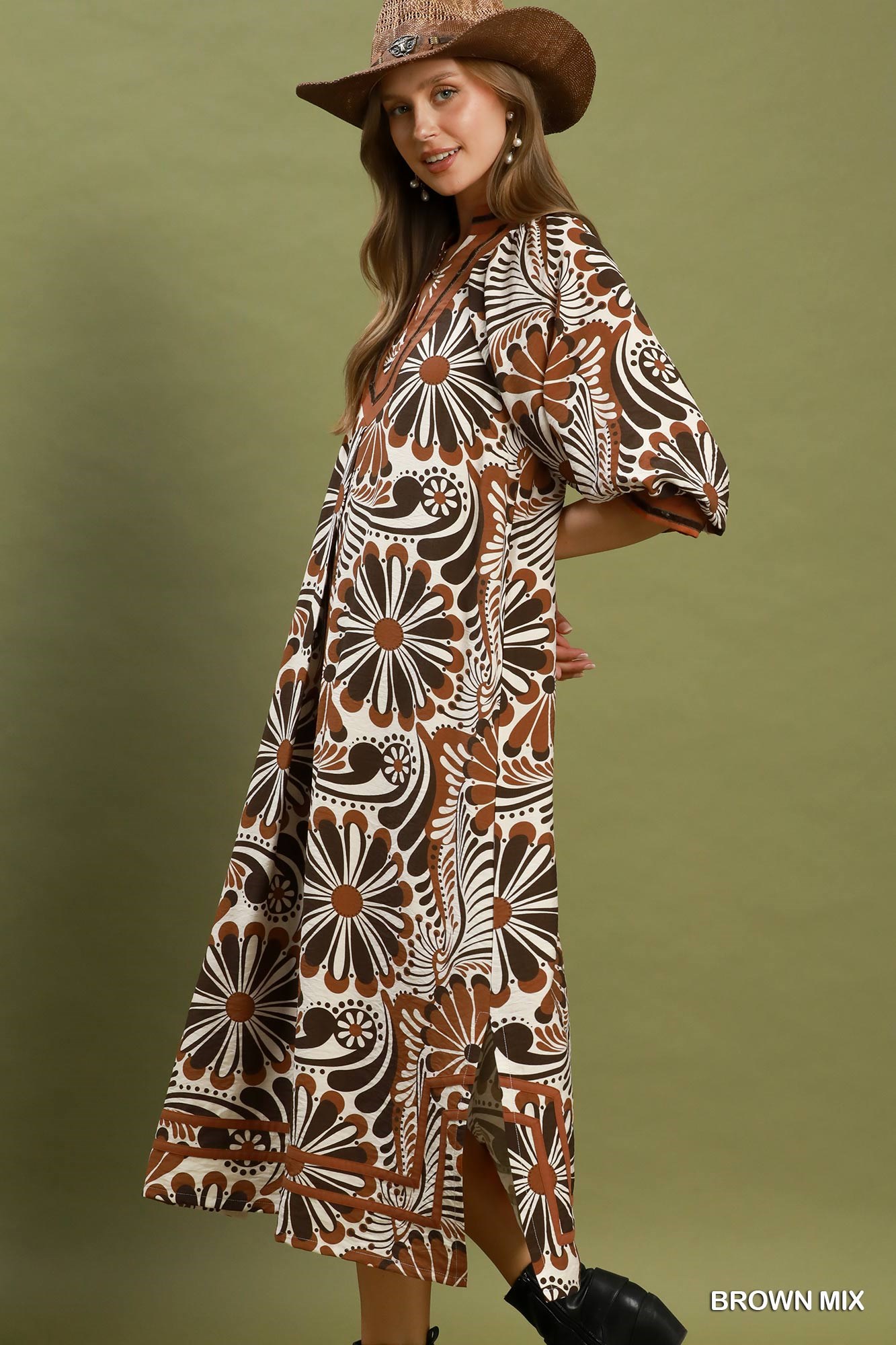 Abstract Print Midi Dress, image 4
