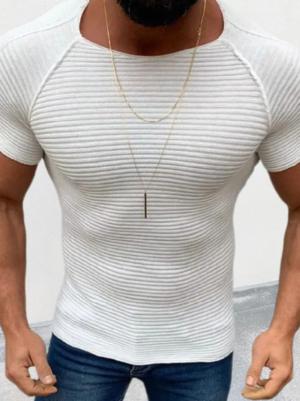 Men's Plus Size Round Neck Short Sleeve Top