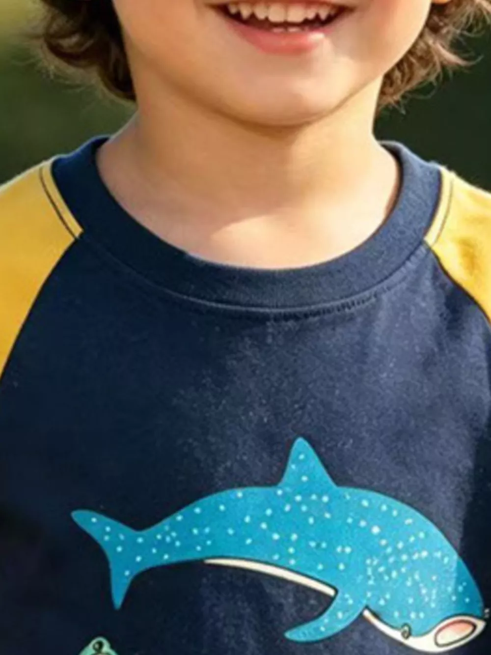 Children's Shark Print Raglan Sleeve T-Shirt, image 3