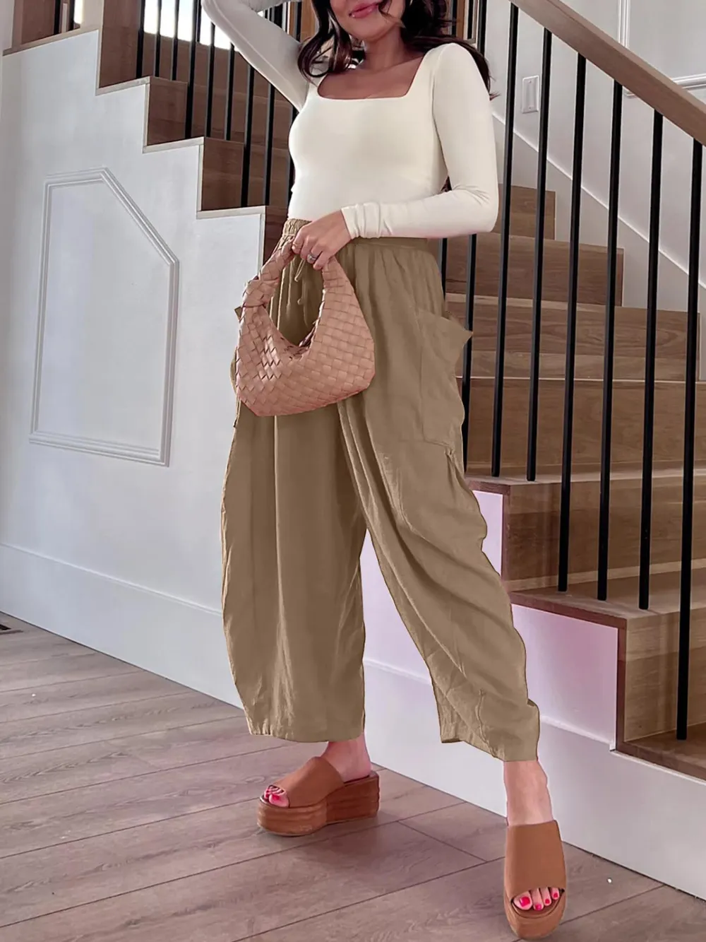 Full Size Drawstring Pants with Pockets Plus Size, image 8