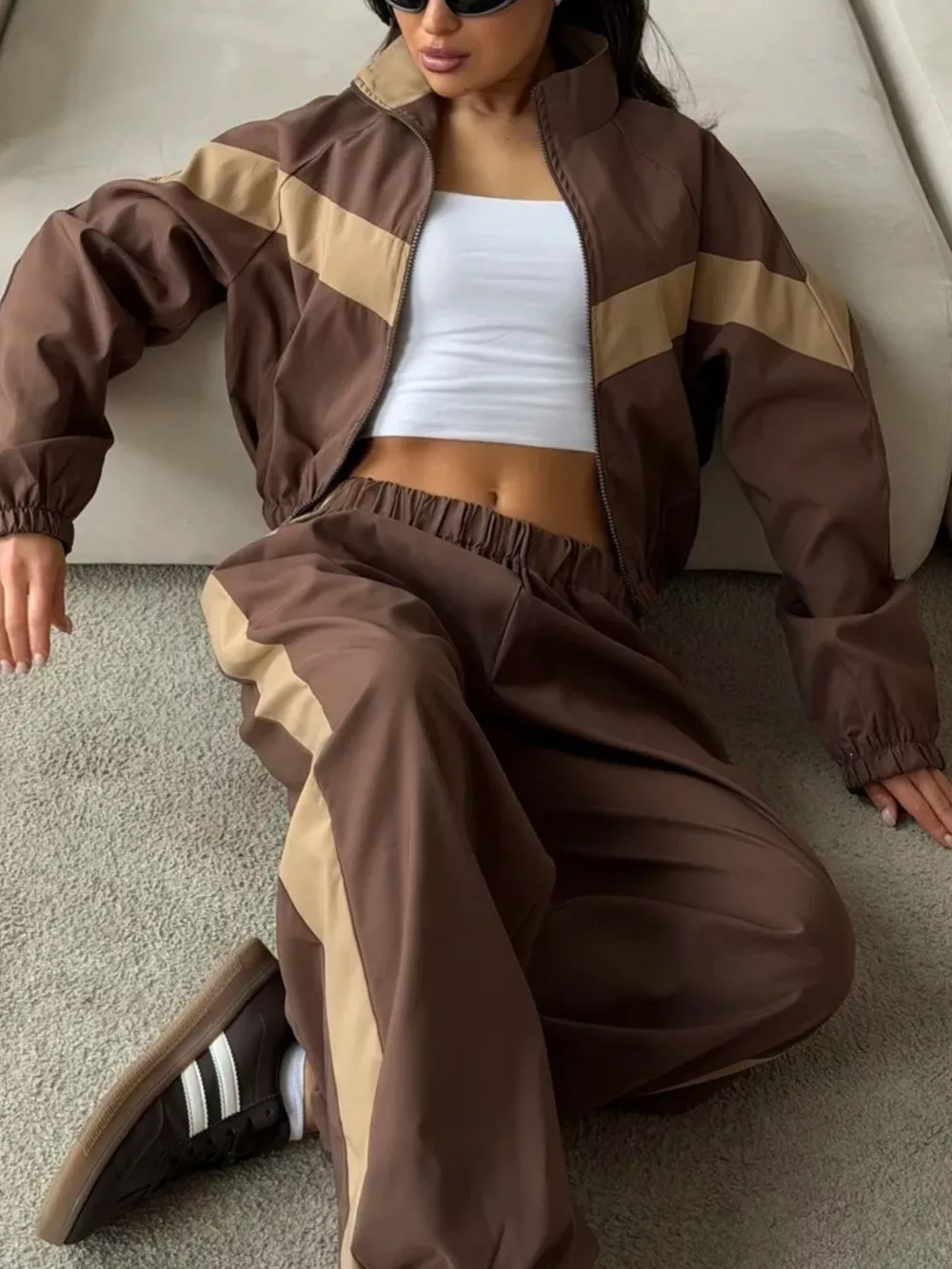 Color Block Zip Up Outerwear and Pants Set, image 21