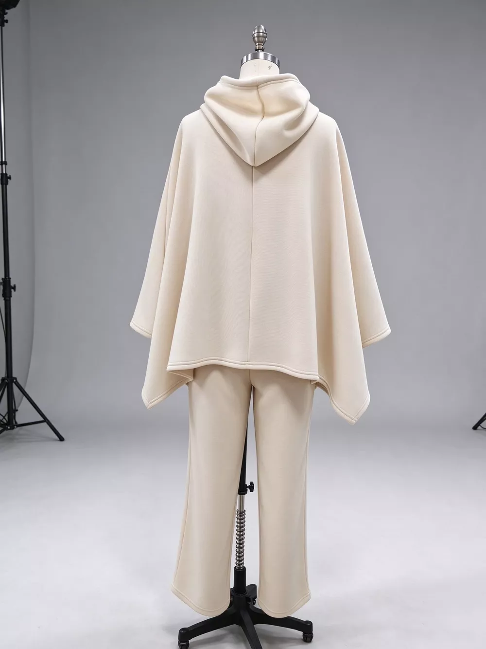 Hooded Poncho and Wide-Leg Pants Set, image 4