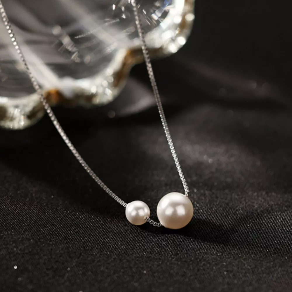 925 Sterling Silver Pearl Necklace, image 7