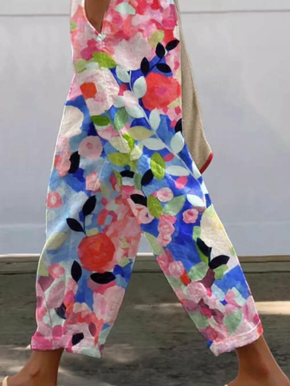 Floral Print Loose Casual Pants, image 4