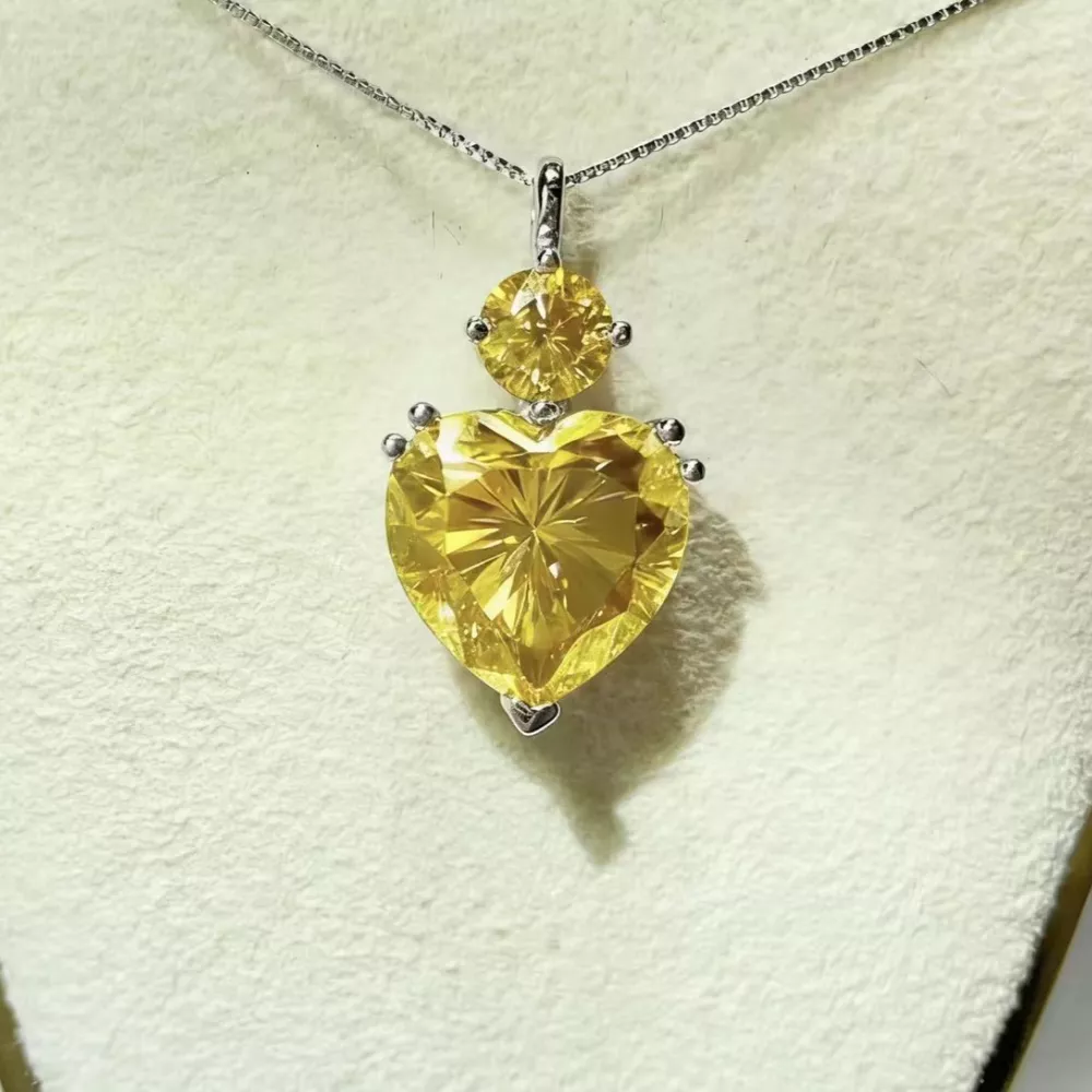 5.5 Carat Moissanite 925 Sterling Silver Pendant Necklace, image 2