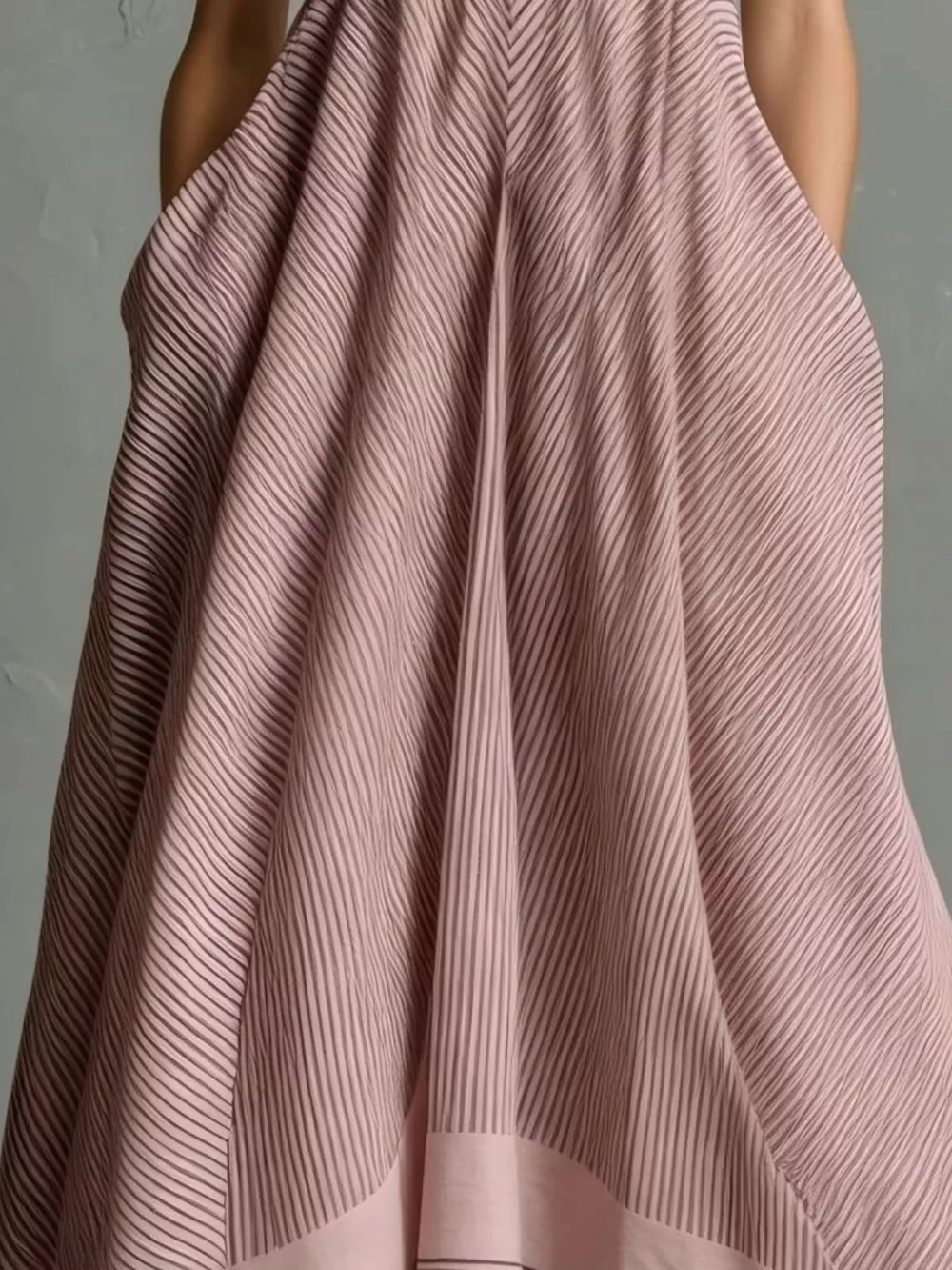 Full Size Striped Halter Neck Maxi Dress with Pockets Plus Size, image 12