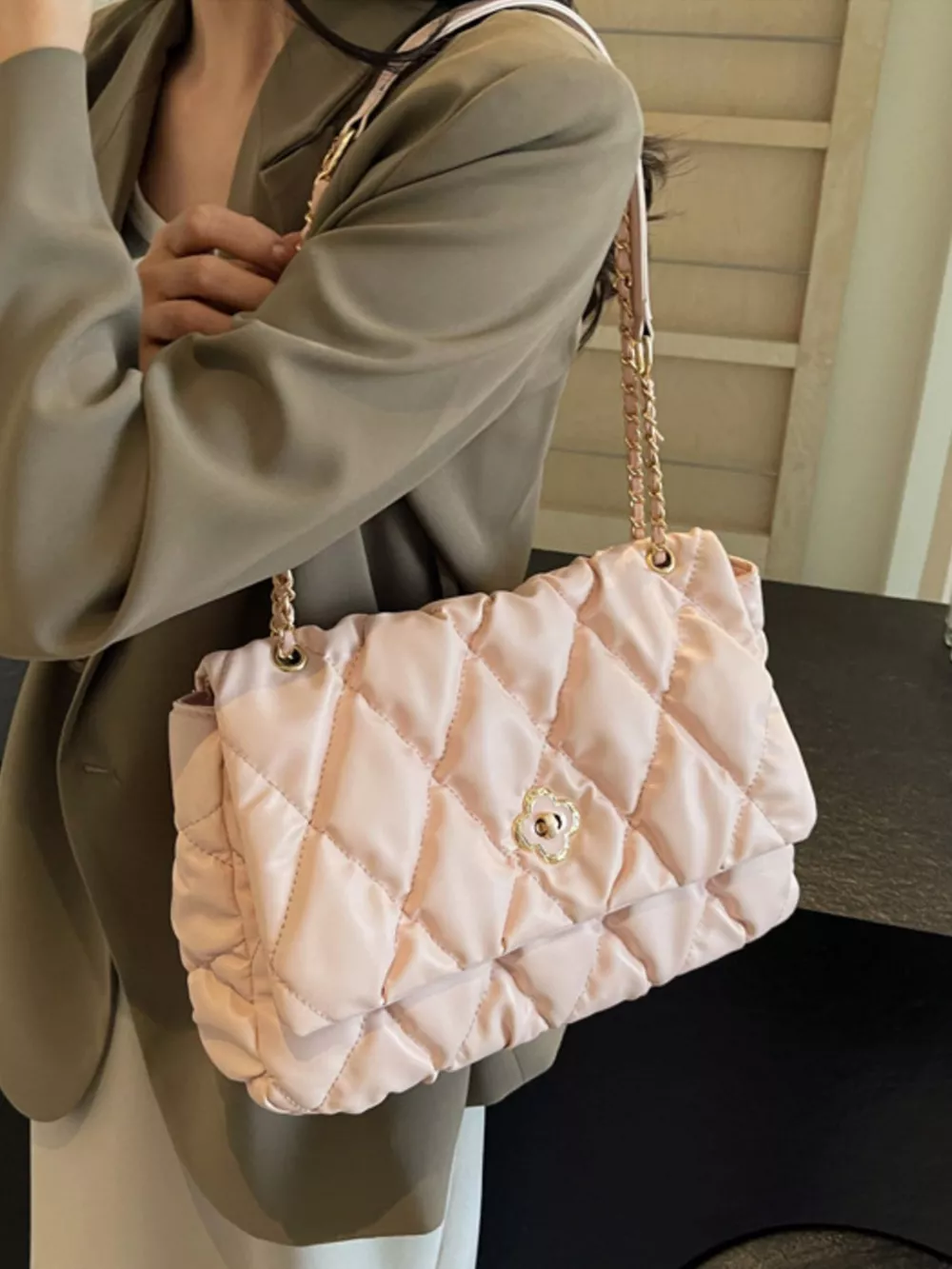 Quilted Chain Shoulder Bag, image 6