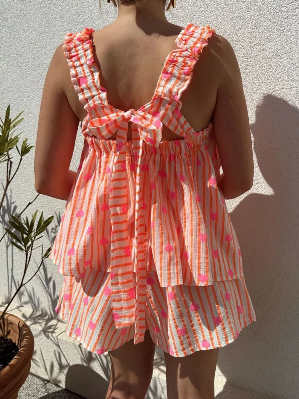 Striped Heart Cami Top and Shorts Set, image 6