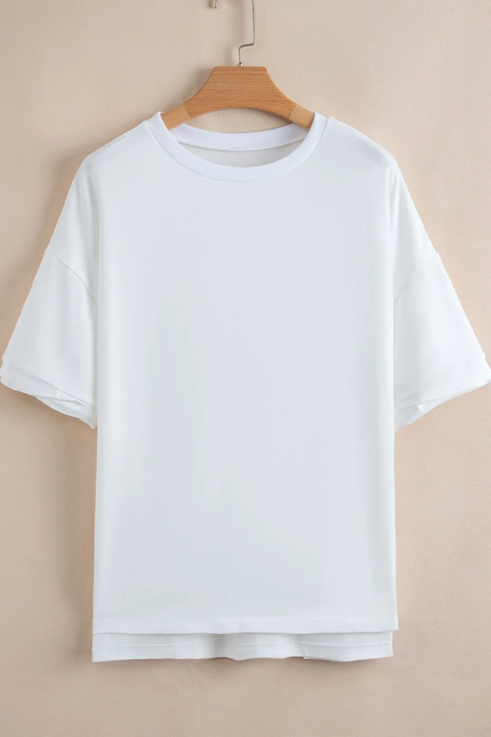 Loose Half Sleeve Hi Low Hem T Shirt, image 13