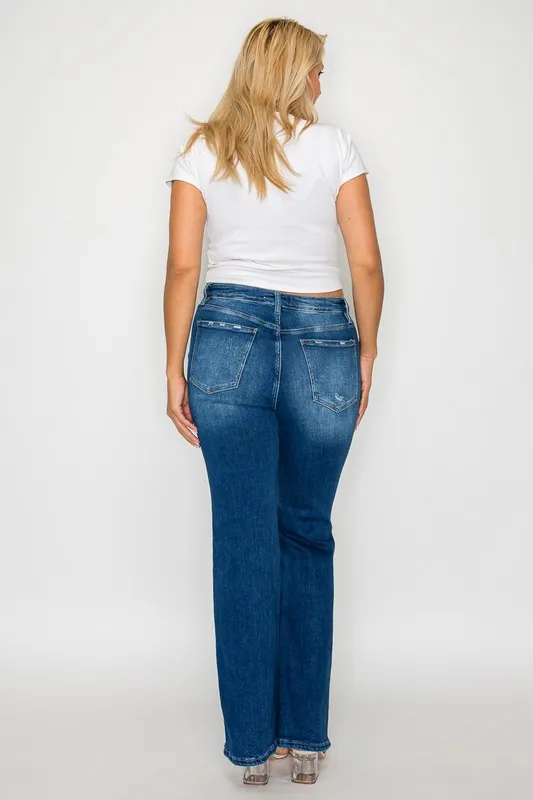 Full Size High Rise Bootcut Jeans with Pockets, image 8