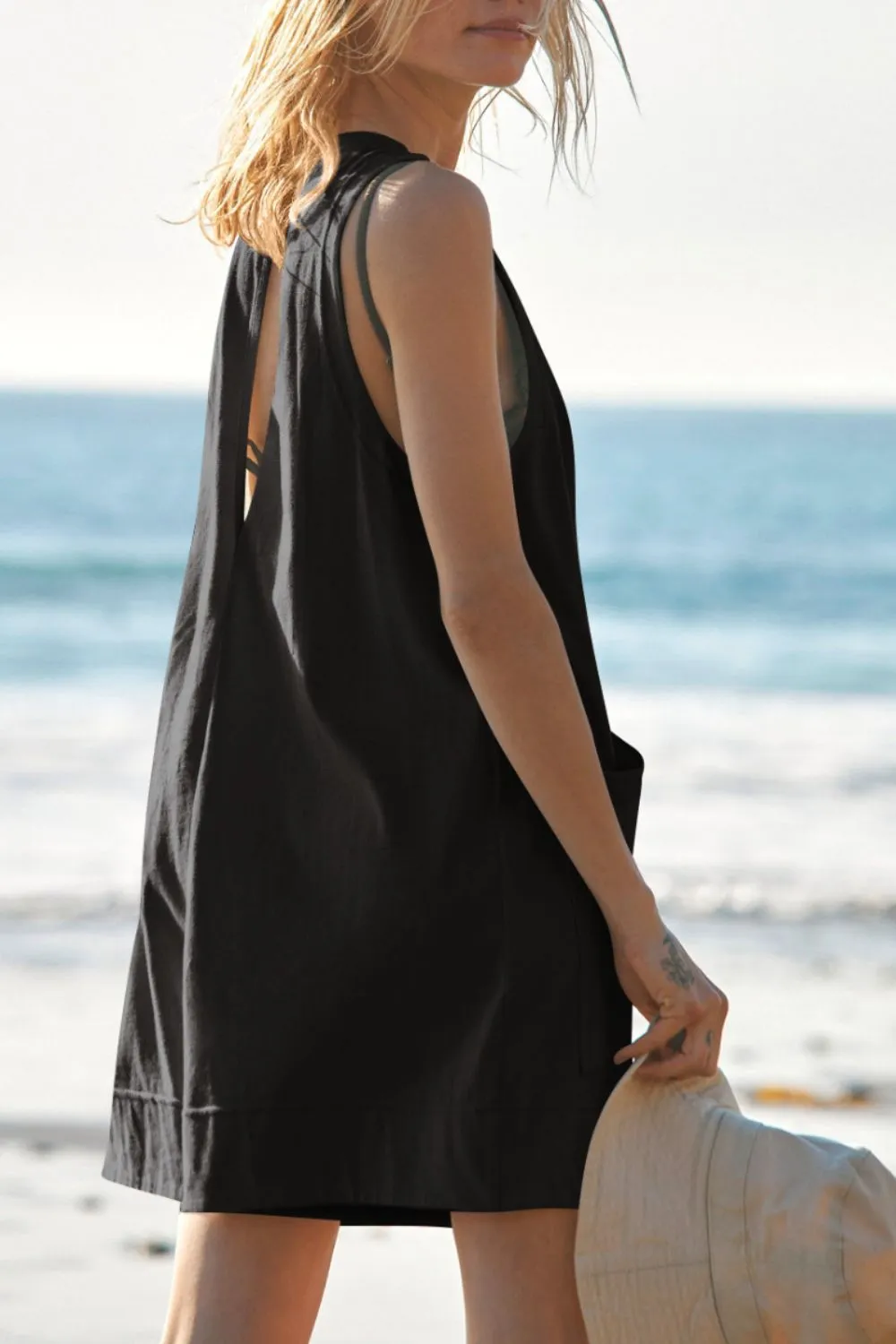 Round Neck Sleeveless Romper with Pockets, image 18