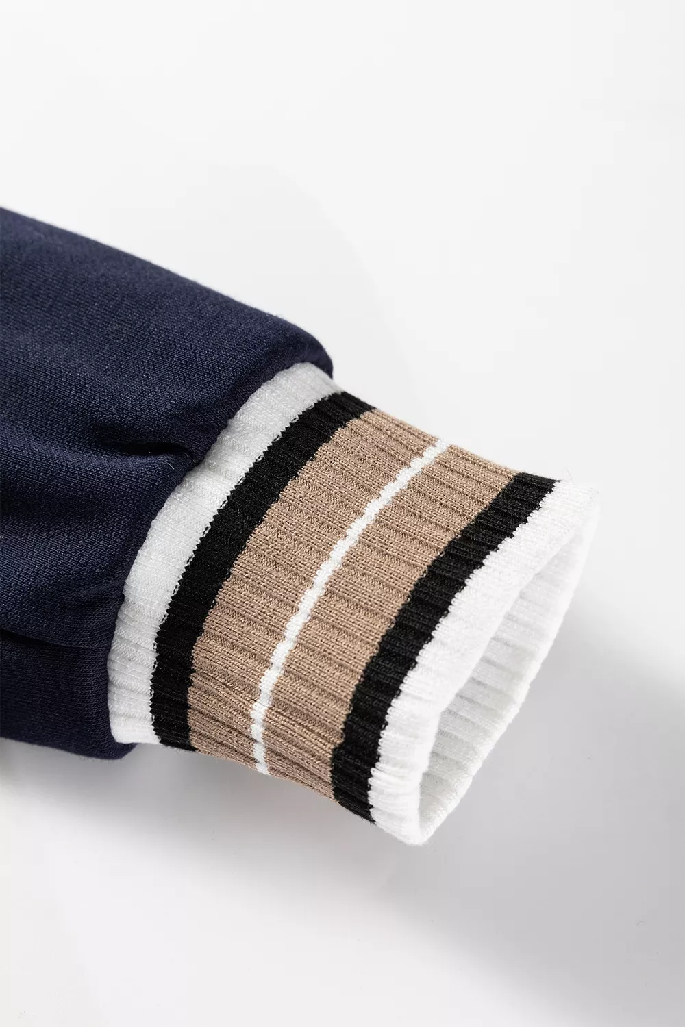 Contrast Striped Trim V Neck Sweatshirt, image 10