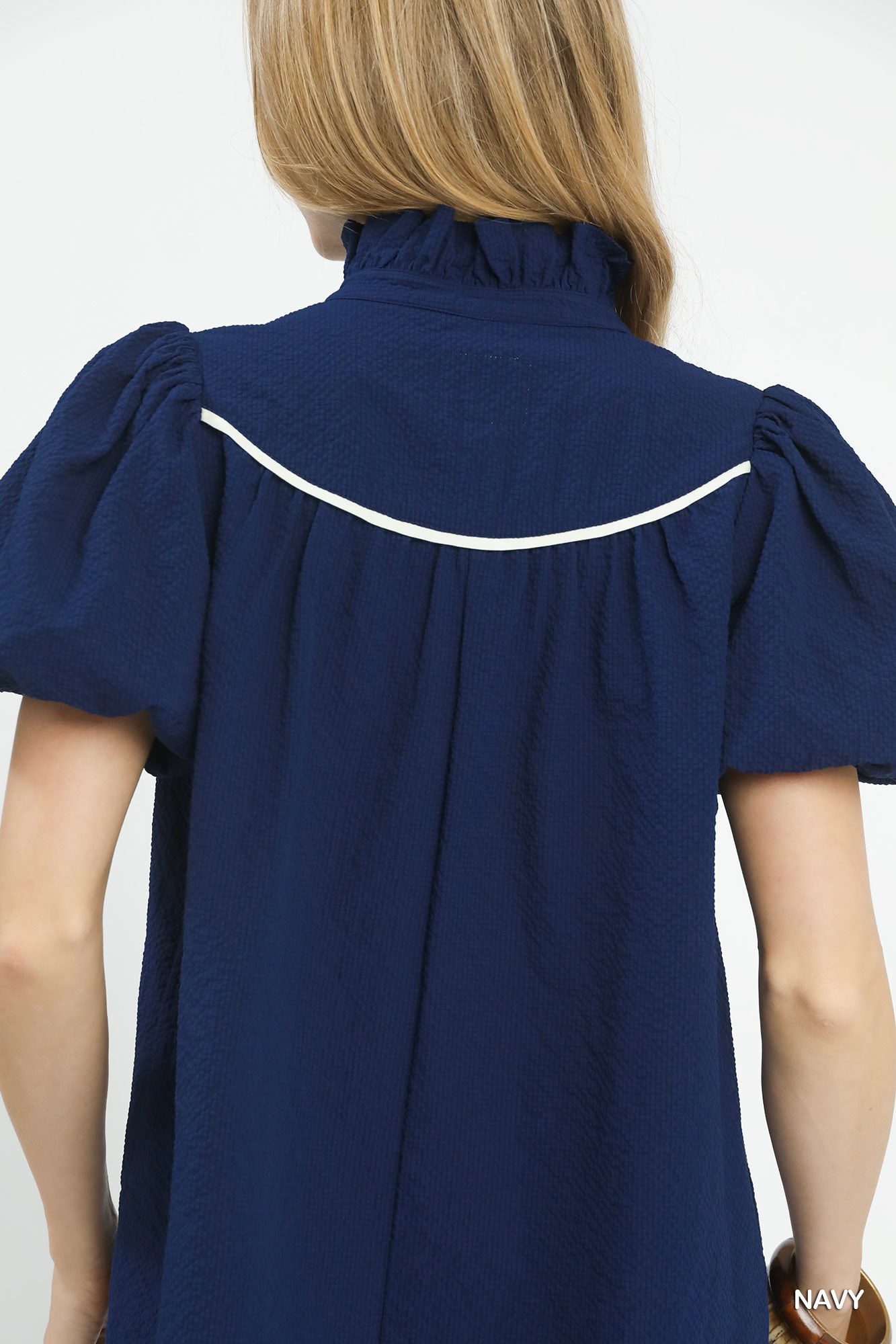 Textured Puff Sleeve Blouse, image 2
