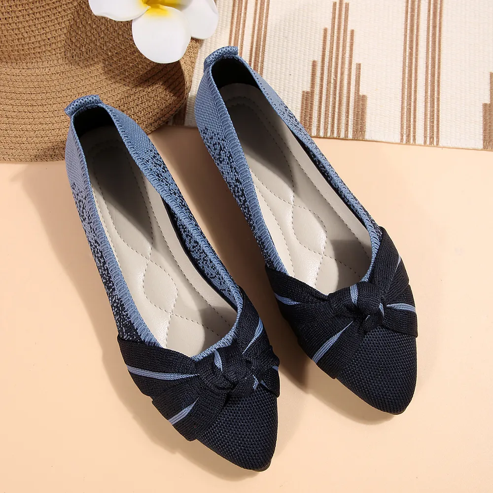Contrast Point Toe Flats Slip-Ons, image 6