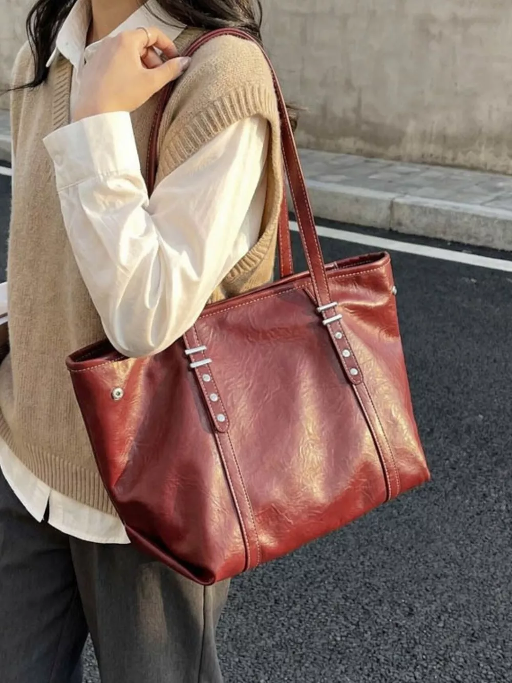 Vintage Style Large Capacity Tote Bag, image 6