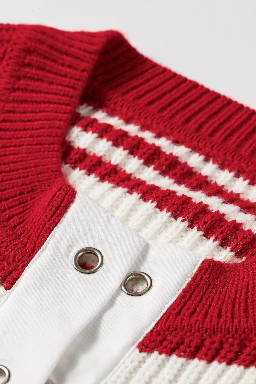 Striped Colorblock V Neck Long Sleeve Shift Sweater, image 8