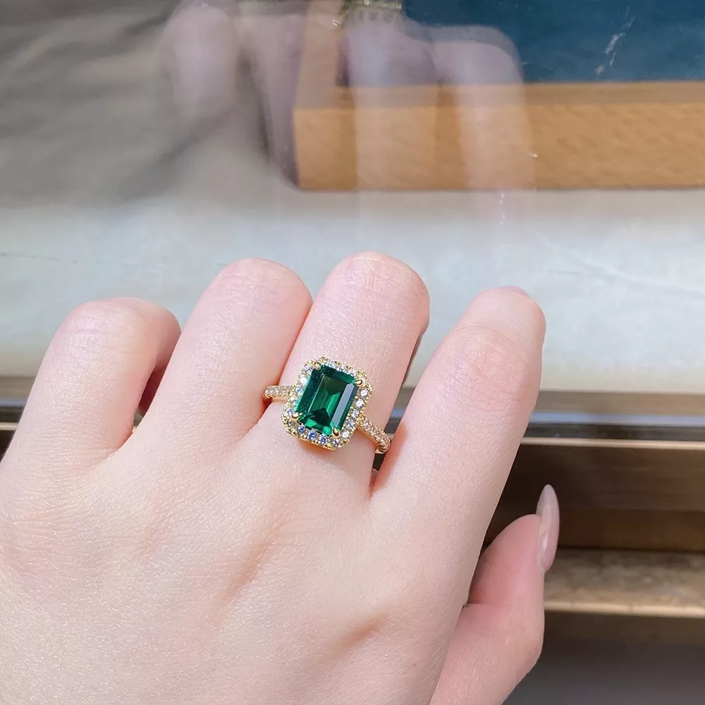 925 Sterling Silver Zircon Geometric Ring, image 2
