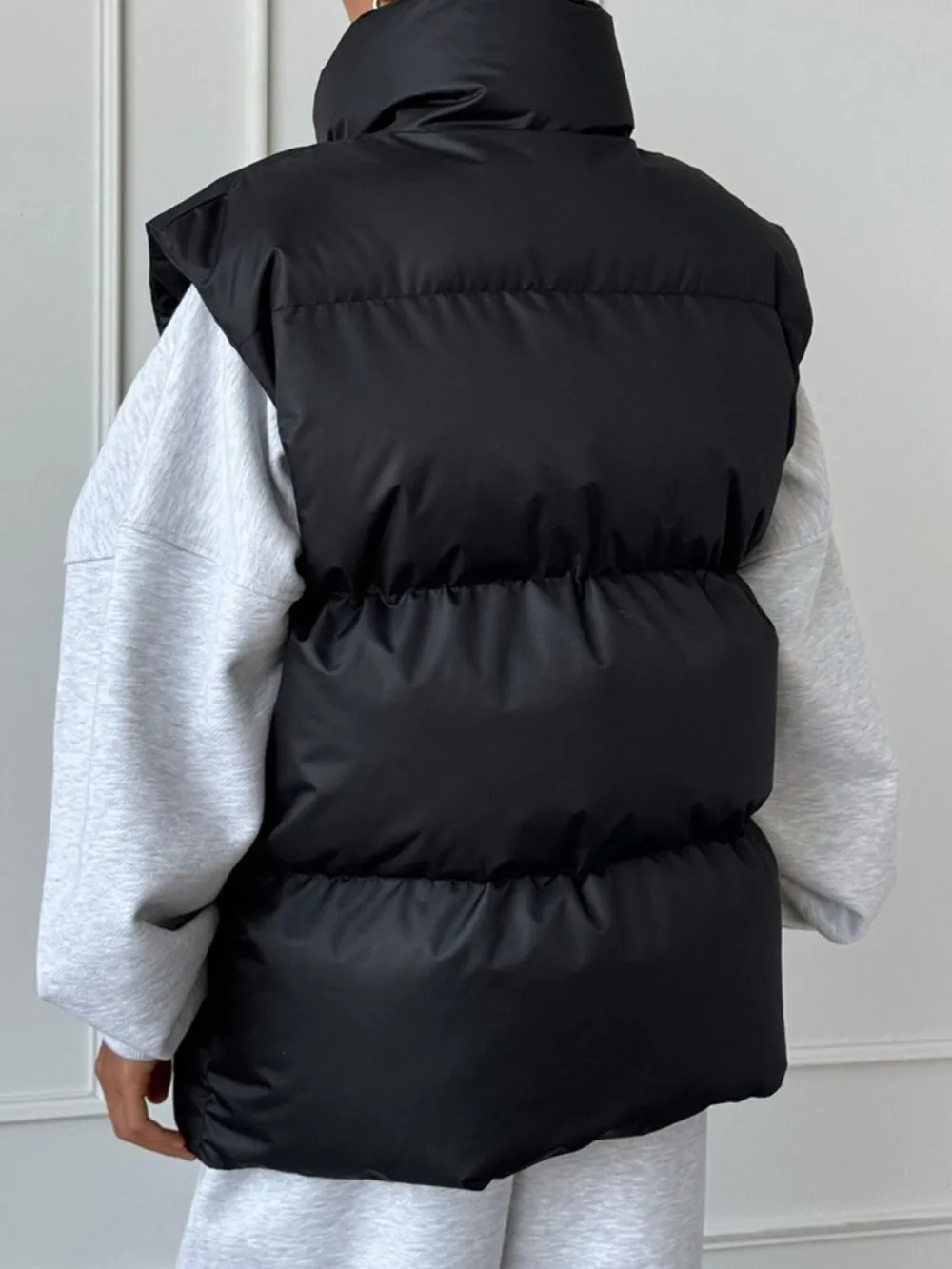 Zip Up Turtleneck Vest Coat, image 7