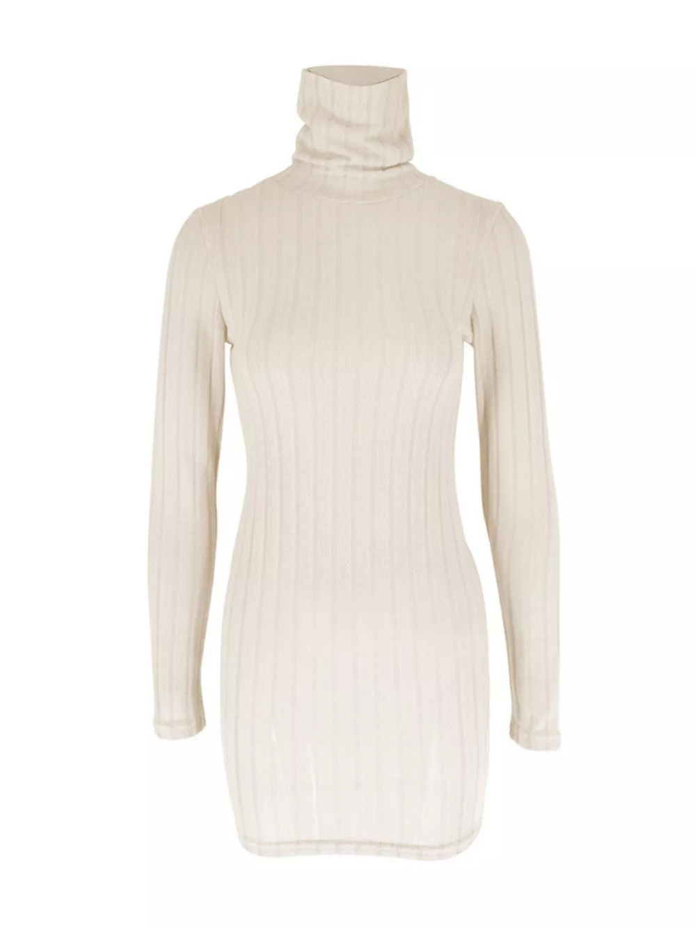 Turtleneck Ribbed Bodycon Mini Dress, image 16