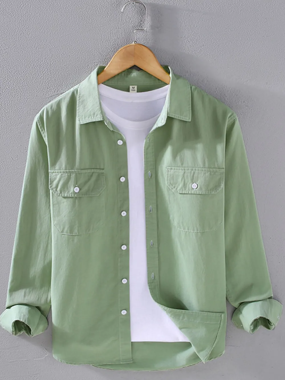 Men's Plus Size Button Up Long Sleeve Shirt, image 7