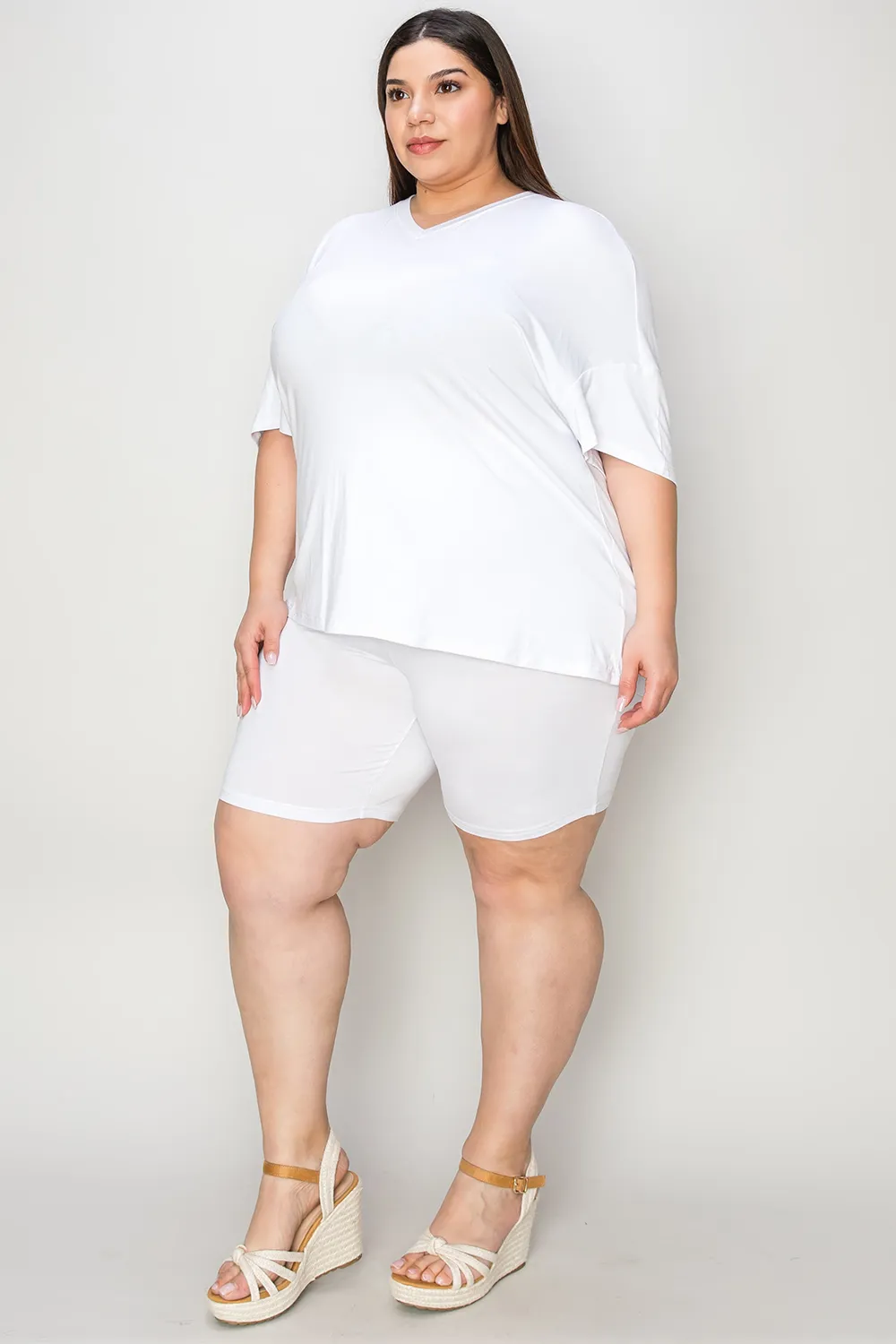 Bamboo Full Size V-Neck Drop Shoulder T-Shirt and Shorts Set, image 20
