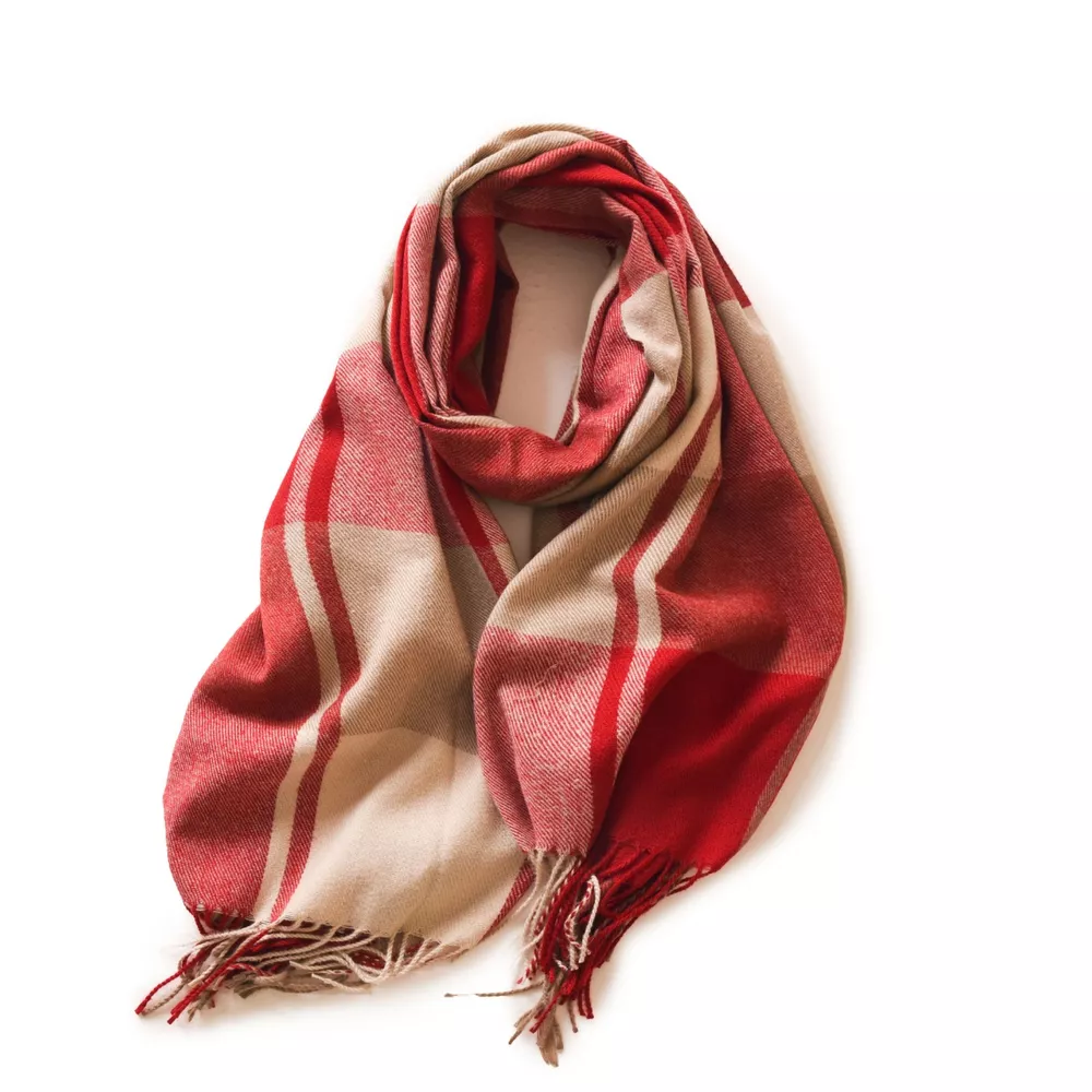 Plaid Fringe Scarf, image 2