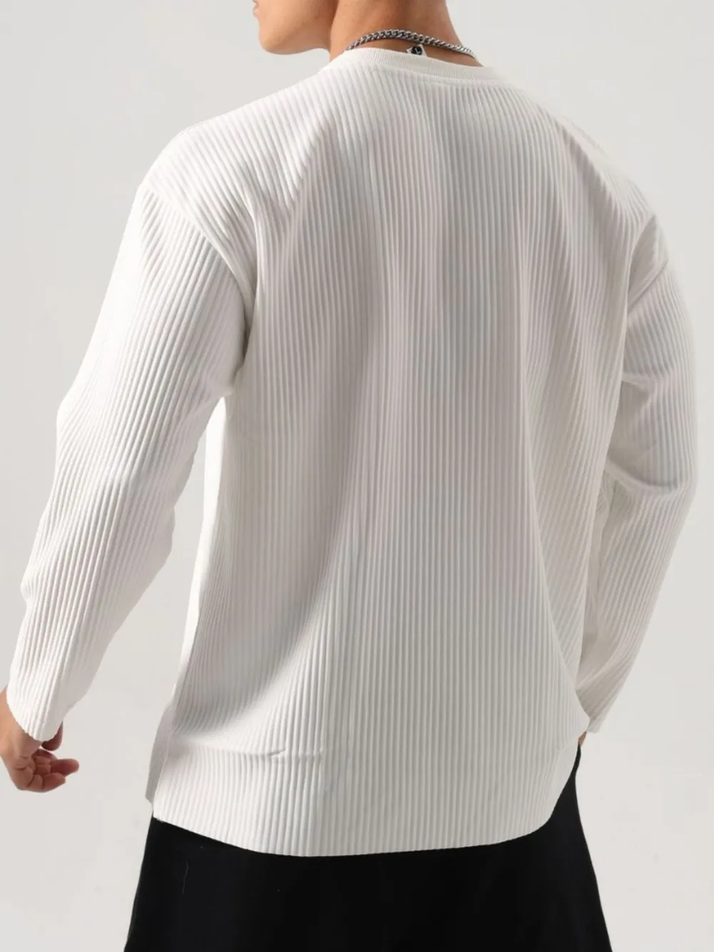 Men's Plus Size Notched Long Sleeve Top, image 5