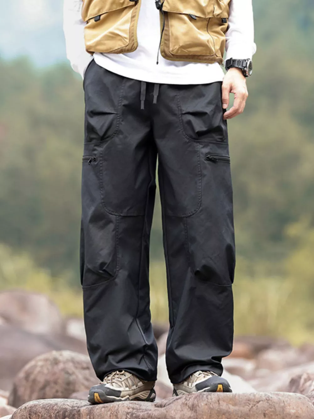 Men's Plus Size Relaxed Fit Cargo Pants, image 3